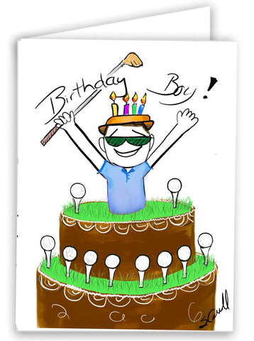 Birthday Boy with Golf Clubs